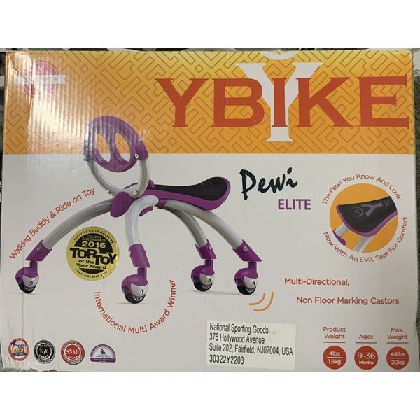 ⚡️YBIKE Pewi Elite Bike Walking Ride On Toy Purple 🆕 Distressed Box ⚠️