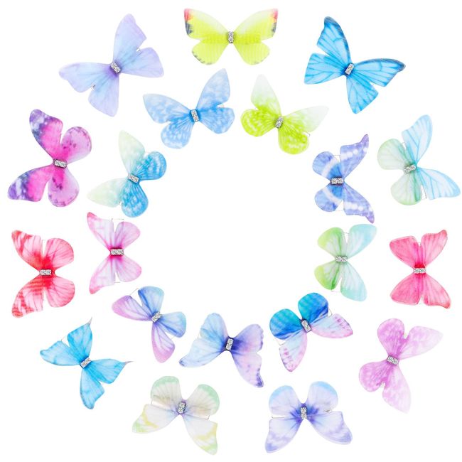 20 Stück Schmetterling Haarspange, Schmetterling Glitzer Haarspange Snap Haarklammer 3D Haar Accessoire für Mädchen Damen Kinder