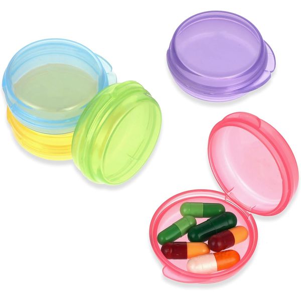 5 Packs Mini Pill Case Small Pill Organizer Box Portable Vitamin Holder Trave...