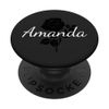 Amanda - Floral Black Rose Gray Personalized First Name PopSockets Standard PopGrip