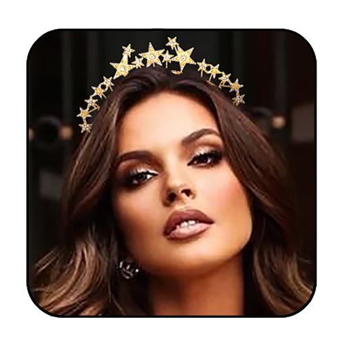 Formery Stars Halo Crown Headband Rhinestones Goddess Tiara Headpiece Party Festival Prom Crystal Hairband Hair Accessories for Woman and Girls (Gold)