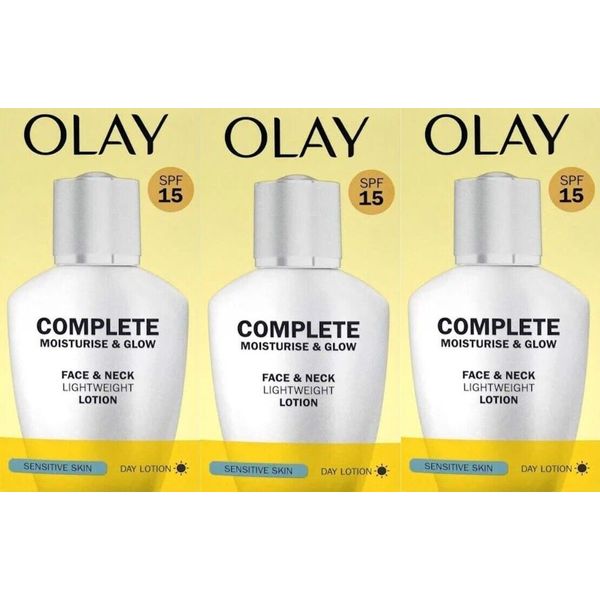 3 Olay Complete Lightweight 3in1 Moisturiser Day lotion Sensitive SPF 15 100ml