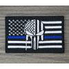US FLAG PUNISHER SKULL THIN BLUE LINE COP POLICE TACTICAL SWAT HOOK PATCH