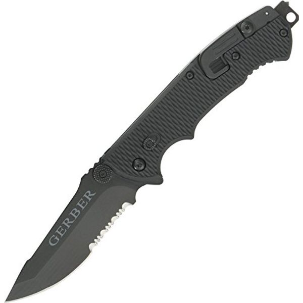 Gerber Hinderer CLS-Rescue Knife, Serrated Edge, Black [22-01870]