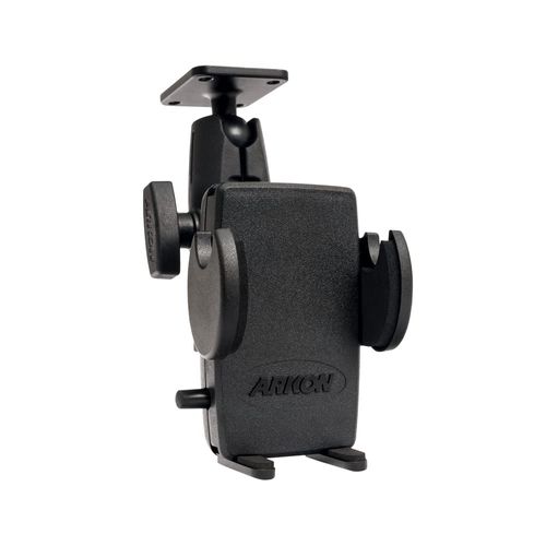 ARKON Mounts Drill-Base Mega Grip Phone Mount | Universal Phone Fit | 360° Adjustable Angle | Flat Surface AMPS Mounting | Compatible with iPhone, Galaxy, Note, Pixel, and More | SM4RM2XMAMPS