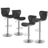 Shell Bar Stools Set of 4 Adjustable Height Swivel Bar Stools Dining Chairs Home