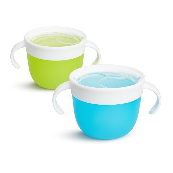 Munchkin® Snack™ Catcher Toddler Snack Cups, 2 Pack, Blue/Green