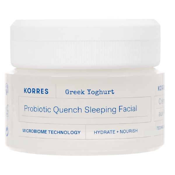 KORRES GREEK YOGHURT Beruhigende probiotische Nachtcreme für das Gesicht, dermatologisch getestet, 40 ml