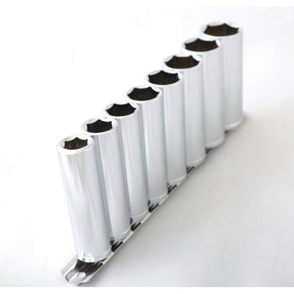 1/2" Drive Deep Socket CHROME Wrench Set 9 pc SAE Standard Automotive Shop Tool