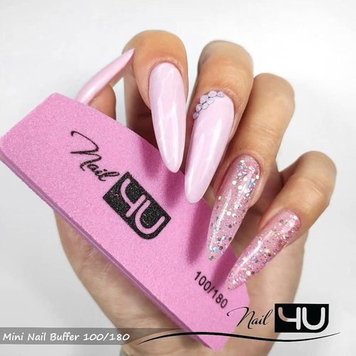 10Pcs Nail Buffers Half Moon Shape Double Sided 100/180 grit Sanding Blocks Sponge Nail Buffer Tools for Natural Nails Artificial Nails Acrylic Gel Tips