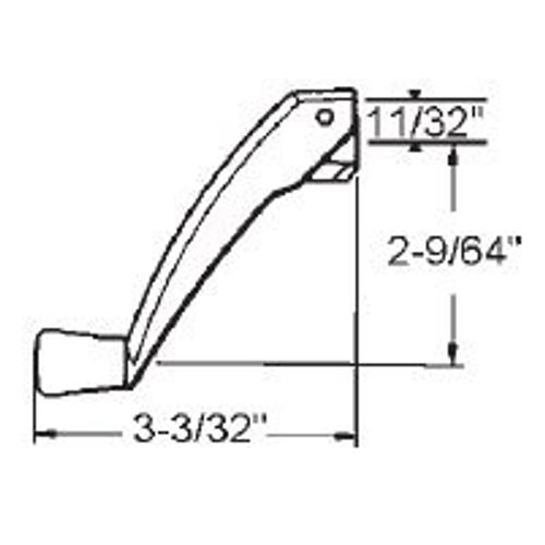 Window Operator Handle, Folding, Clay, 11/32" Spline Size