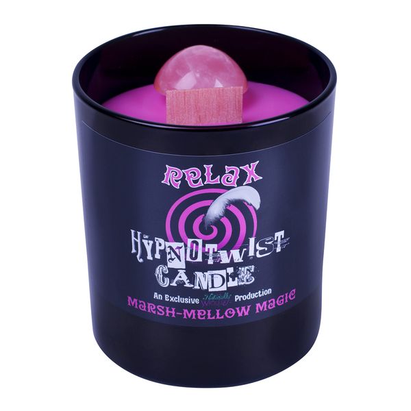 Naturally Wicked Hypnotwist Relax Candle | Hypnotic Crystal Spell Candle | Inc Crystal Spinning Top