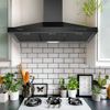 36 inch Kitchen Wall Mount Range Hood 450CFM Vent 3-Speed Black LED Light