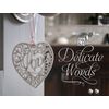 Delicate Words Happy Birthday, White