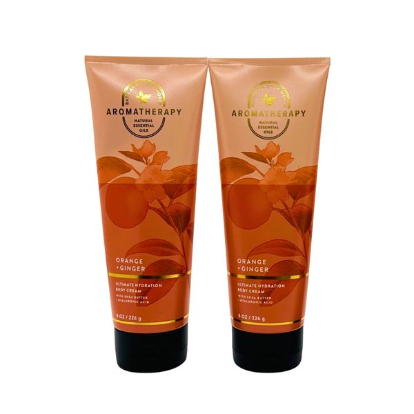 Bath & Body Works Body Cream, Gift Set of 2, 8oz Each (Orange Ginger)