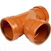 110mm Underground Drainage 87.5 Degree Triple Socket Swept Tee Junction (Brown)