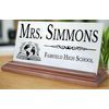Teacher Desk Nameplate Gift Personalized - Solid Marble and Hardwood
