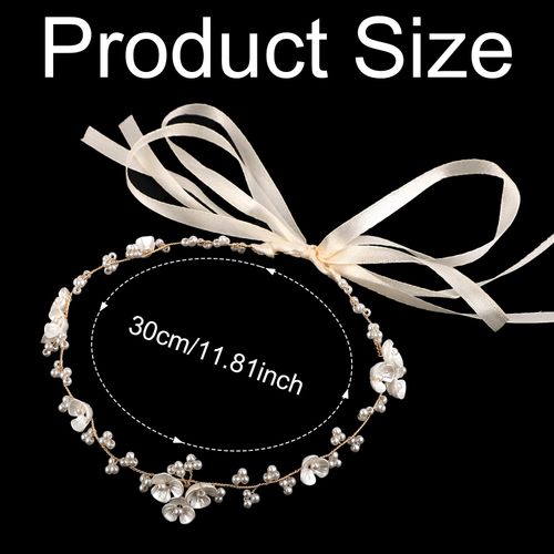 XIHIRCD First Communion Headpiece for Girls, White Princess Headband Flower Girl Headpiece Flower Girl Hair Accessory Pearl Girl Crown Wedding Party Hair Accessories for Women