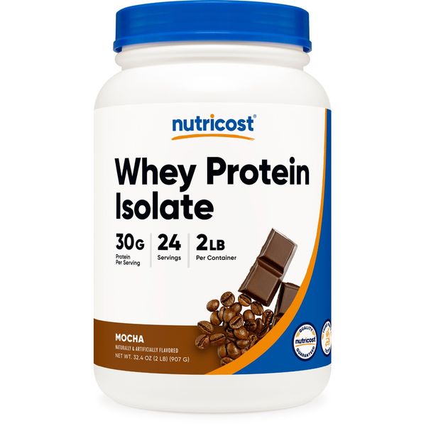 Nutricost Whey Protein Isolate (Mocha) 2LBS - Non GMO, Gluten Free