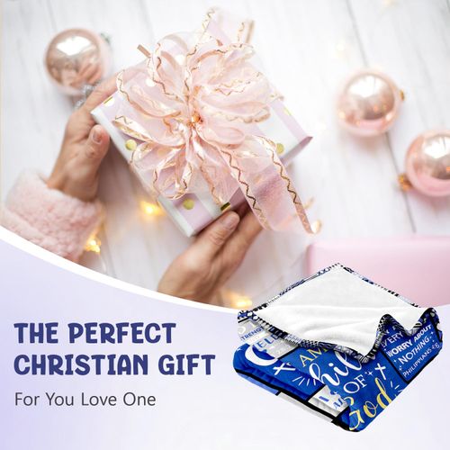 Christian Gifts for Men - Baptism Gifts for Boys & Men - Bible Verse Christian Blanket - Inspirational Birthday Religious Catholic Spiritual Confirmation Gift for Man Son Dad - Throw Blanket 50"x60"