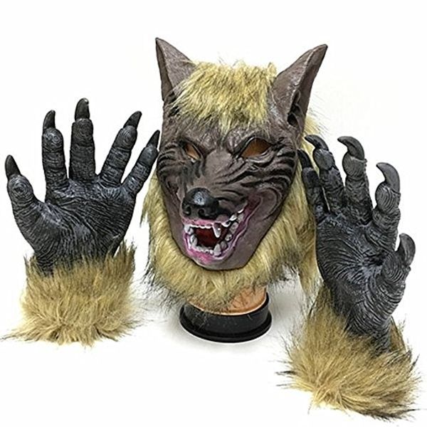 Fancy Dress, Costume Wolf Head Mask and Paws