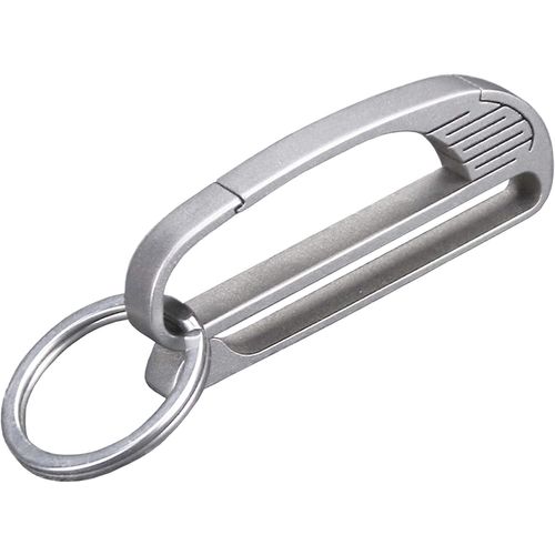 crosscrow Keychain Titanium Belt Clip Motorcycle Drop Proof Compact Lightweight Silver, Silver