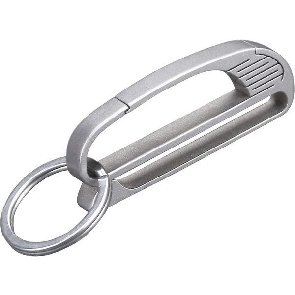 crosscrow Keychain Titanium Belt Clip Motorcycle Drop Proof Compact Lightweight Silver, Silver