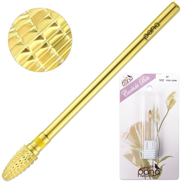 Professional Gold Mini Cone Safety Nail Carbide Drill Bit Extra Fine Grit