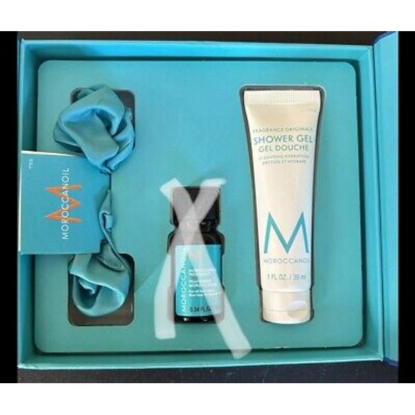 Moroccanoil Oil Gift Box Plus Shower Gel Cleansing Hydration 1 Fl Oz & Scrunchy