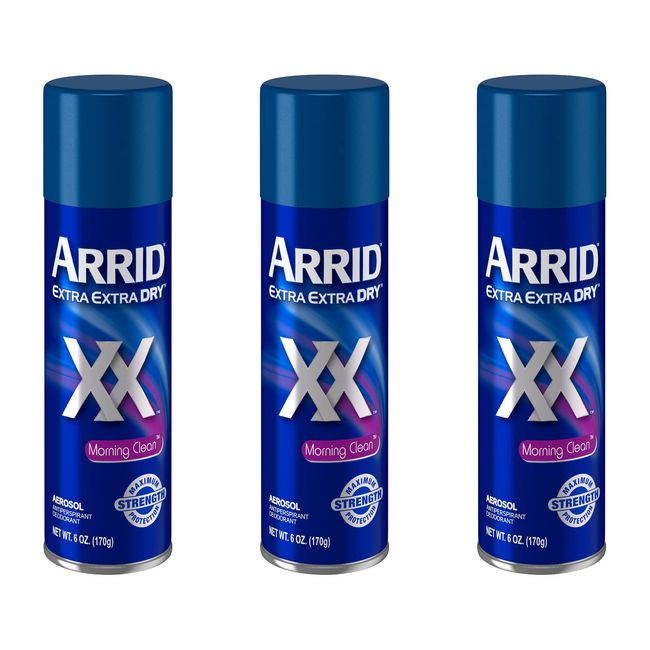 ARRID XX Anti-Perspirant Deodorant Spray, Morning Clean 6 oz (Pack of 3)