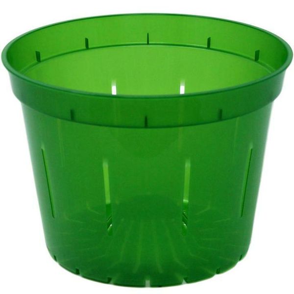 8" Green Emerald Slotted Orchid Pots (6 Pack) by rePotme