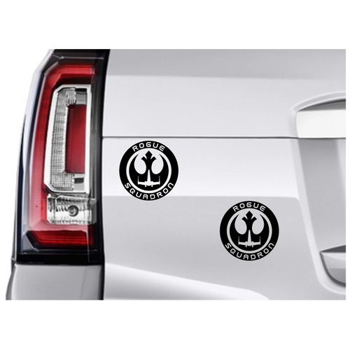 MBlk 3in. Rogue Squadron 2-Pack Decal Vinyl Sticker Graphics|UR Impressions|for Car Truck SUV Van Wall Window Laptop|Matte Black|3 inch|URI535