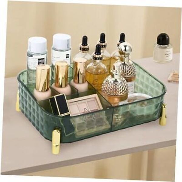 Makeup Organizer Countertop Bedroom Vanity Clear Skincare Organizer S-Green