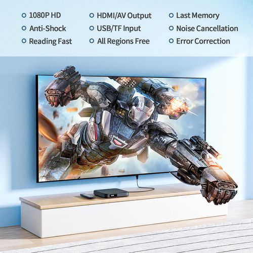 Mini DVD Player, DESOBRY DVD Player for TV, HD 1080P DVD Player HDMI with All Regions, USB/TF Card Input, Remote Control, Supports PAL/NTSC