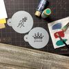Designer Stencils C296 Princess Crown Cake Stencil, Beige/semi-transparent