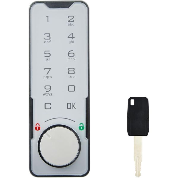 Flylin Electronic Cabinet Lock Kit, Code Security Locks with Security Key Keyless Entry Door Lock with Emergency Power Interface Digital Smart Door Lock for Access Control System (White)