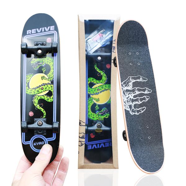 Braille Skateboarding Mini Skateboards for Kids & Adults 11” Dragon Pro Fingerboard Hand Skateboard Toy Set, Handboard Finger Board + Real Tools, Deck Grip Tape, Adjustable Hardware, Wheels & Trucks