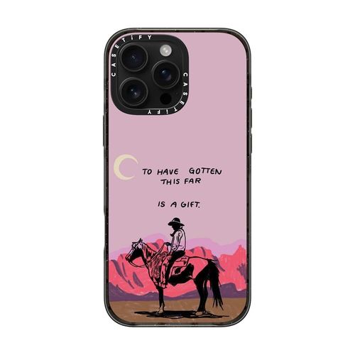CASETiFY Impact Case for iPhone 16 Pro Max [Slim / 8.2 ft. 4X Military Grade Drop Protection/Compatible with Magsafe] - Cowboy Quest - Clear Black