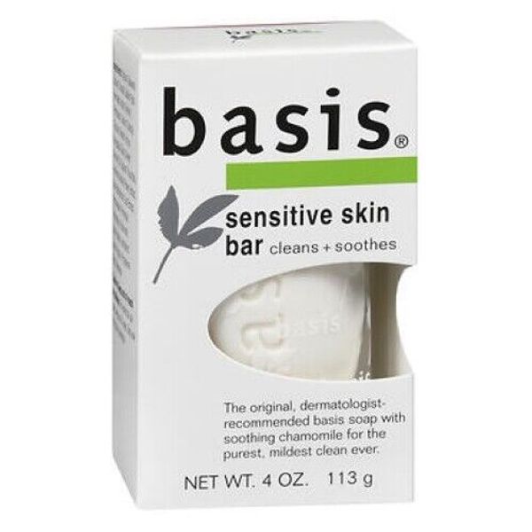 Basis Sensitive Skin Bar Soap Cleanns Plus Smoothes 4 O
