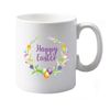 Flox Creative 10 oz Ceramic Mug Happy Easter Floral Wreath Both Sides