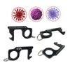 4Pcs Anti-Microbial Keychain No Touch Hand Tool Contactless Brass EDC Keychains