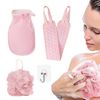 Yuka Washing, Rubber Back Scrub, Mud Gloves, Avalanched, Double-sided Use, Strong Rubbing, Unisex, Transparent Hanging Hook, Bath Goods, Includes 1 Hook (Pink)