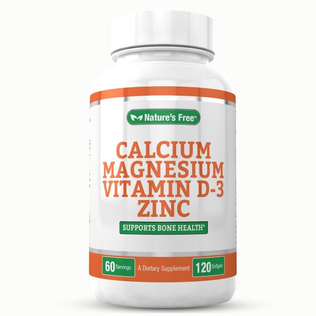 Calcio Magnesio Vitamina D3 y Zinc 120 Capsulas 2 Meses