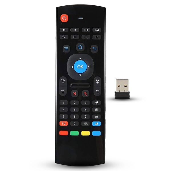 Double SidesMotion Sensing Remote Control for Computer, 2.4G Keyboard Mouse for Computer, 360° Grip, 6 Axis Gyroscope (Black)