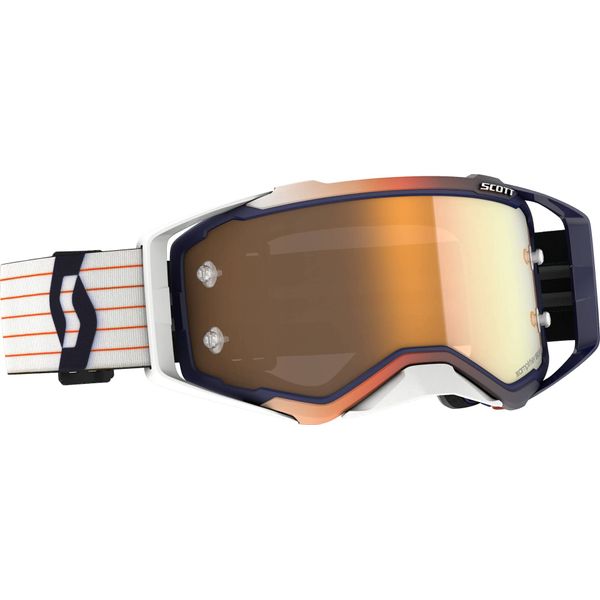 Scott Prospect Amplifier MX Goggle Cross/MTB Glasses Blue/White/Gold Chrome Works
