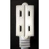 9ft White Electrical Extension Cord Power Wire 2 Prong 3-Way Electric Adapter