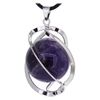 Budawi® Amethyst Pendant Sphere in Spiral with Leather Cord, Gemstone, Amethyst
