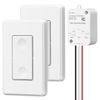 Wireless Light Switch and Receiver Kit 15A High Power No Wiring 100FT RF Range