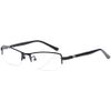 FREESE Blue Light Blocking Glasses, PC Glasses, Date Glasses, Men's, Ultra Lightweight, Memory Shape, Half Rim, Eyewear Brand from Fukuoka, bright black