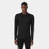 Helly Hansen Men's Lifa Stripe Crew Lightweight Breathable Moisture Wicking Thermal Baselayer, 998 Black, Large
